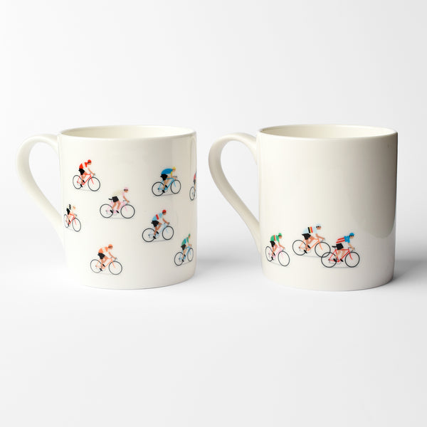 Two Bone China Cycling Mugs