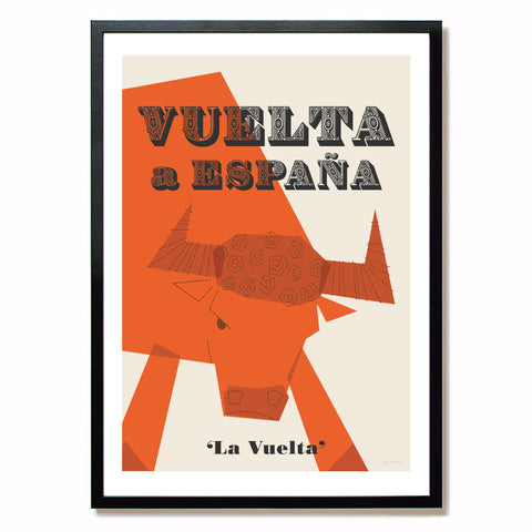 Vuelta a Espana Cycling Poster, A2, Framed on Wall