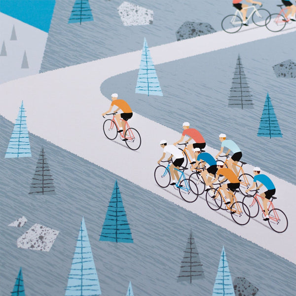 Detail from Climbers cycling poster