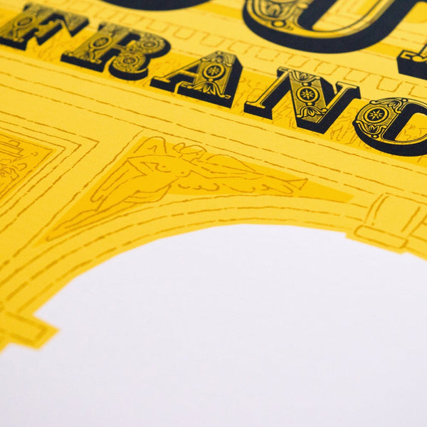 Close Up Detail Detail of Tour de France Cycling Art Print, Unframed