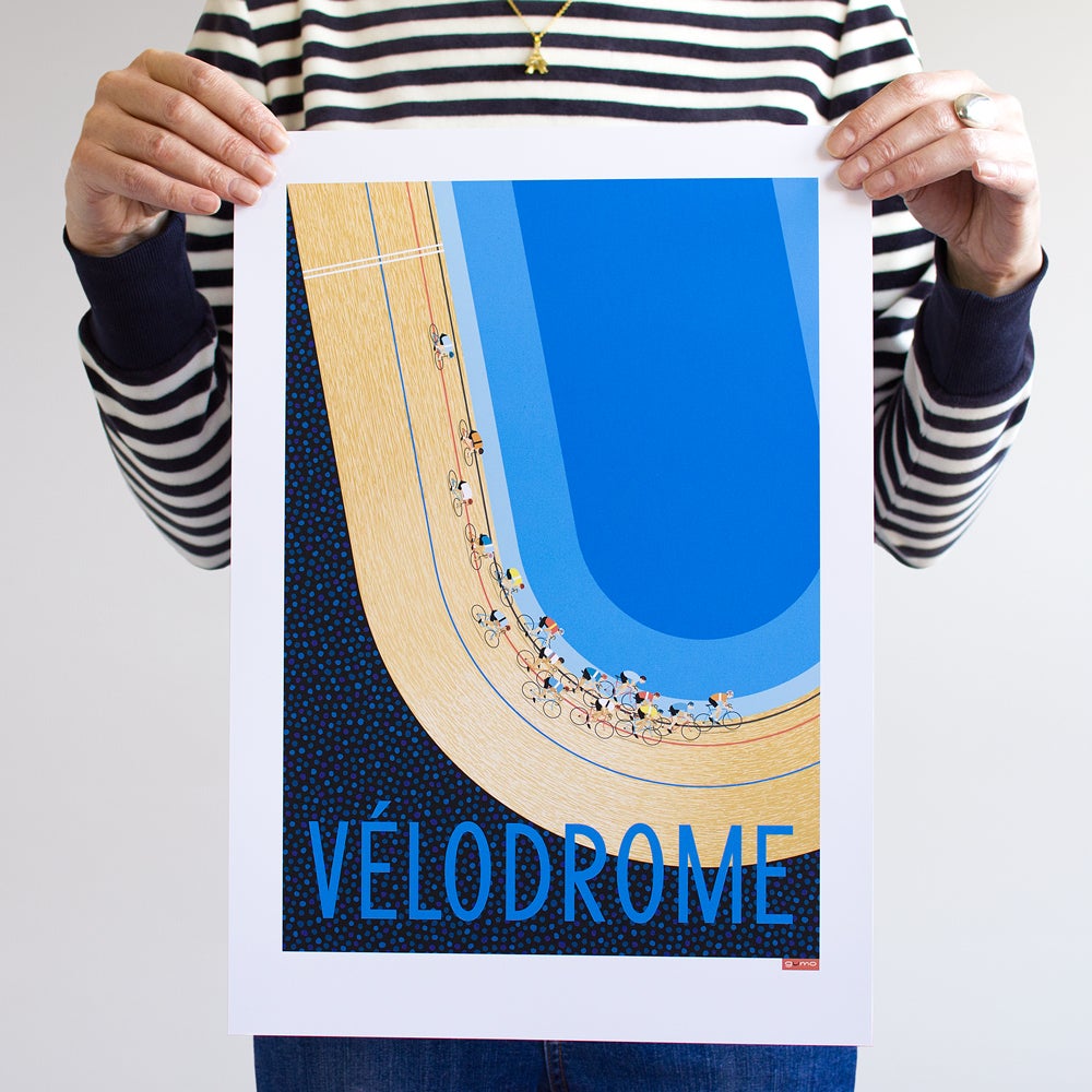 Velodrome cycling print. Size; 30 x 40 cm unframed