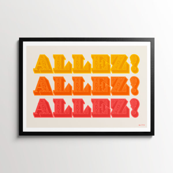'Allez! Cycling Print', in a black frame
