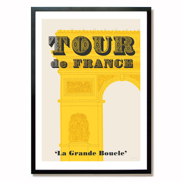 Tour de France Cycling Print Framed on Wall
