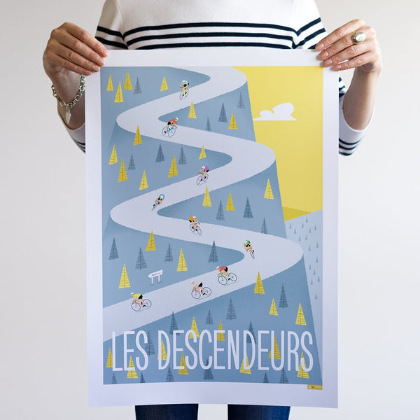 Descenders cycling print A2 unframed
