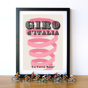 Giro d'Italia poster, framed