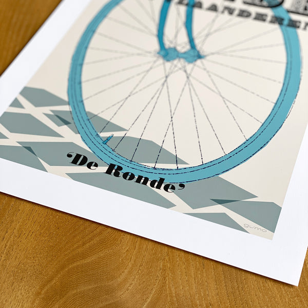 Close Up Detail of Flanders Cycling Print, Unframed