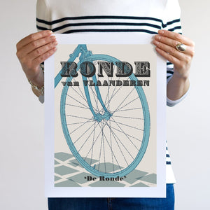 Tour of Flanders cycling print, unframed