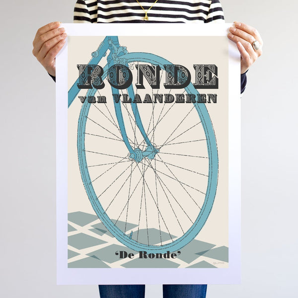 Tour of Flanders cycling poster, A2 unframed