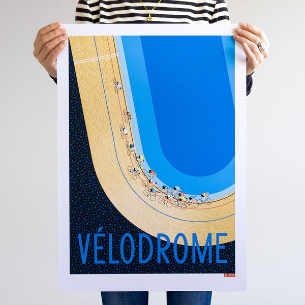 Velodrome cycling print, size: A2 unframed